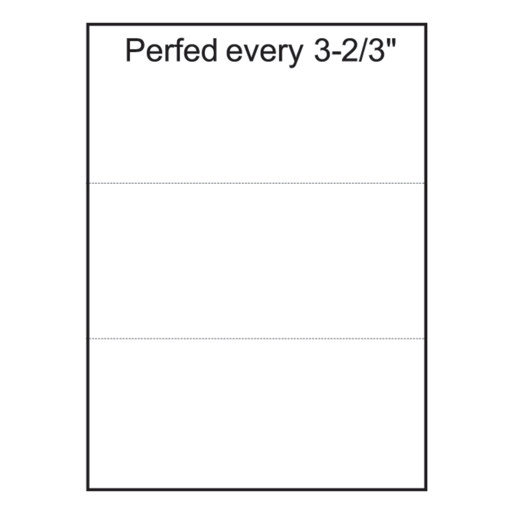 Lettermark Custom Cut Sheets, Letter Size (8 1/2in x 11in), 2500 Sheets Total, Perforated Every 3 2/3in, 20 Lb, 500 Sheets Per Ream, Case Of 5 Reams