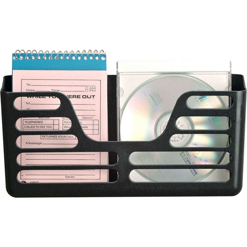 Lorell Letter-/A4-Size Cubicle File Pocket, 7inH x 13-1/2inW x 3inD, 30% Recycled, Black