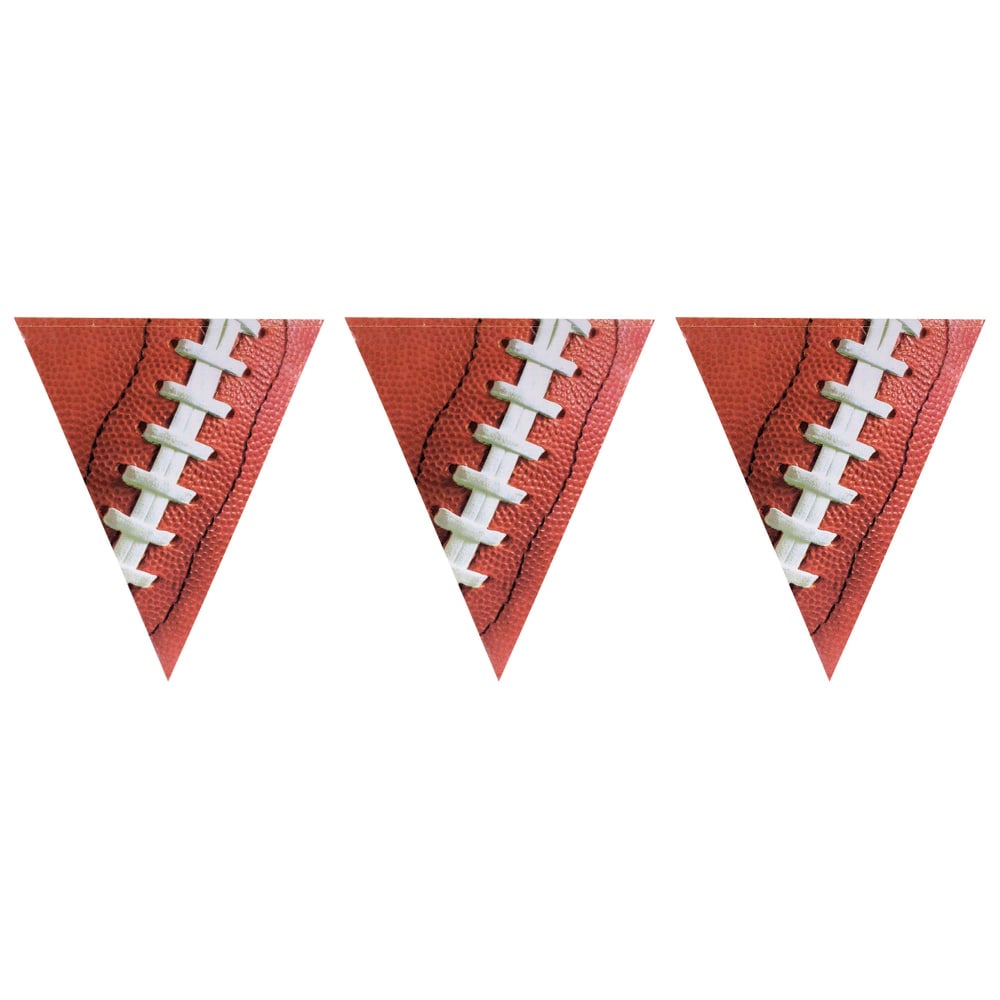 Amscan Plastic Football Pennant Banners, 12ft, Pack Of 4 Banners