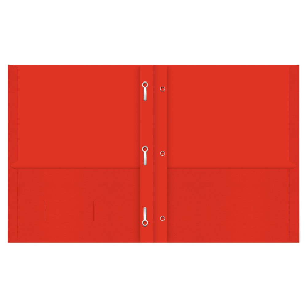 Office Depot Brand 2-Pocket Paper Folders With Prongs, Red, Pack Of 25