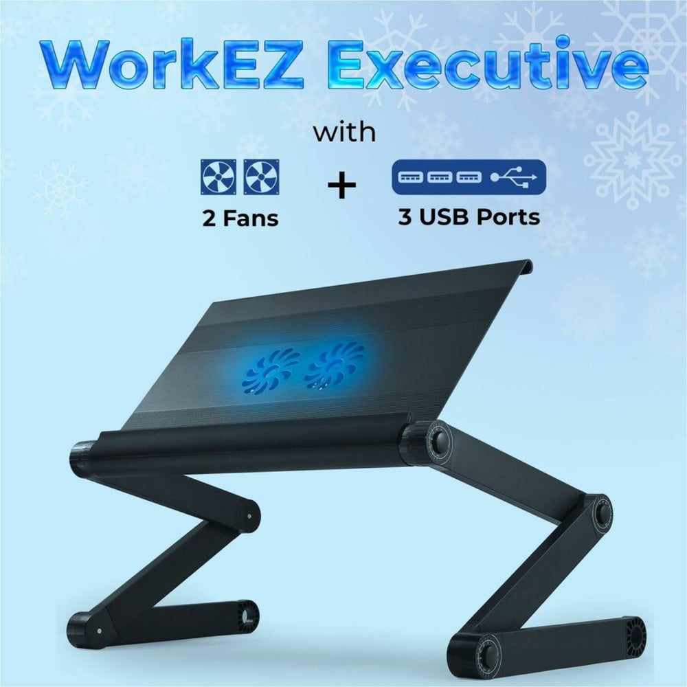 WorkEZ Executive Ergonomic Aluminum Lap Desk, Black