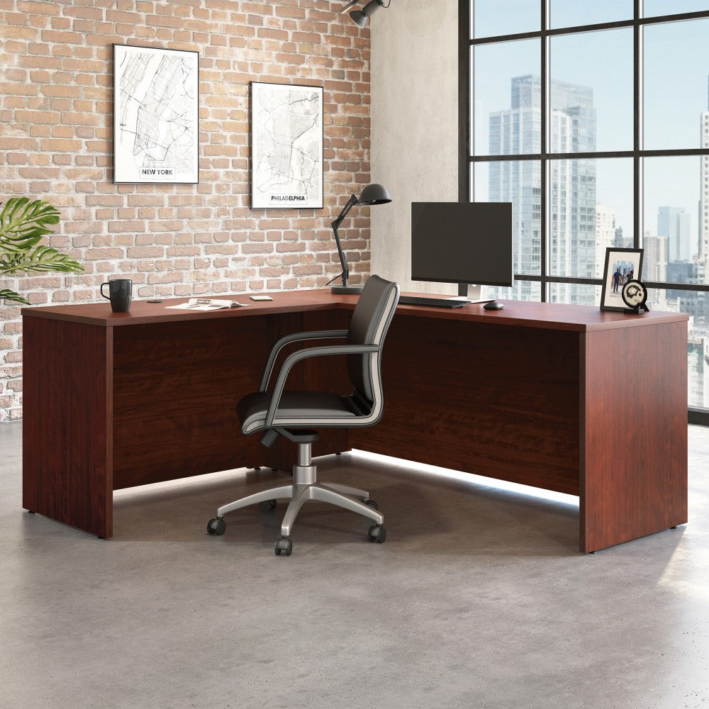 Sauder Affirm 72inW x 36inD Executive Computer Desk With 42in Return, Classic Cherry