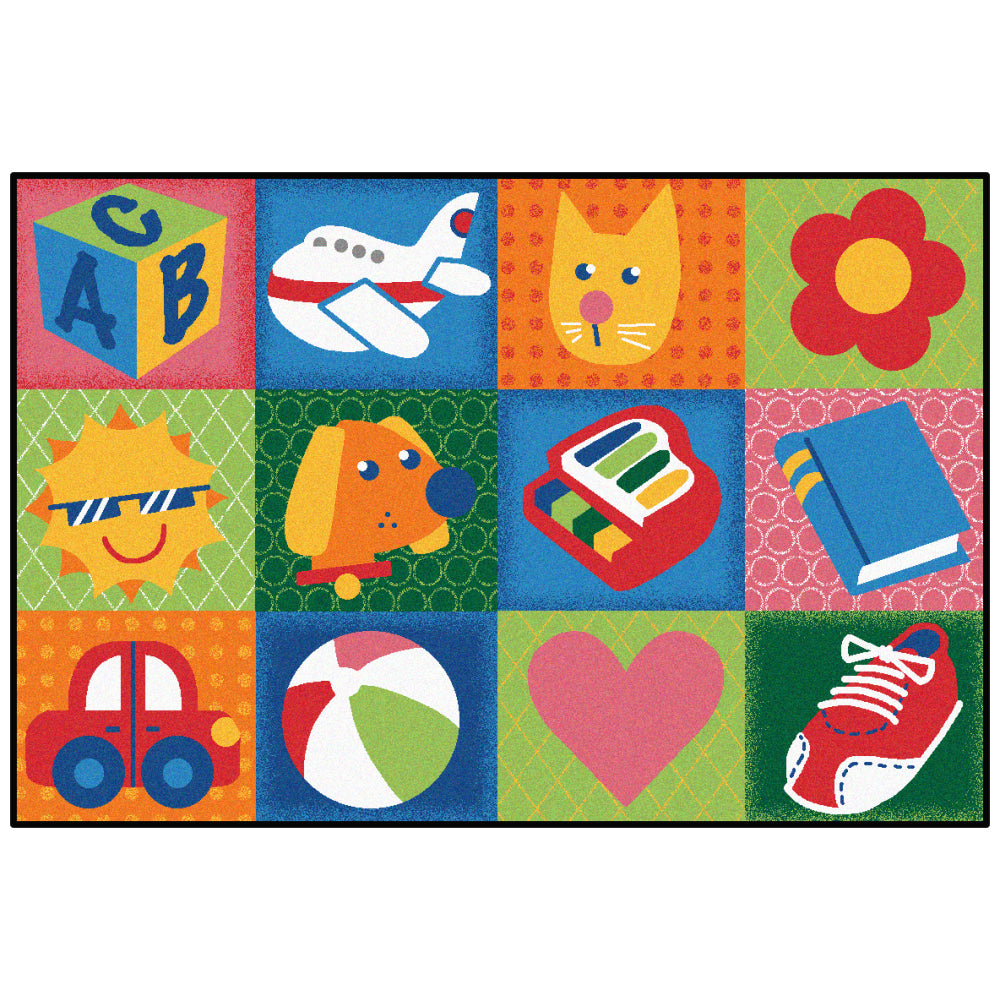 Carpets for Kids KID$Value Rugs Toddler Fun Squares Rug, 3ft x 4 1/2ft , Multicolor