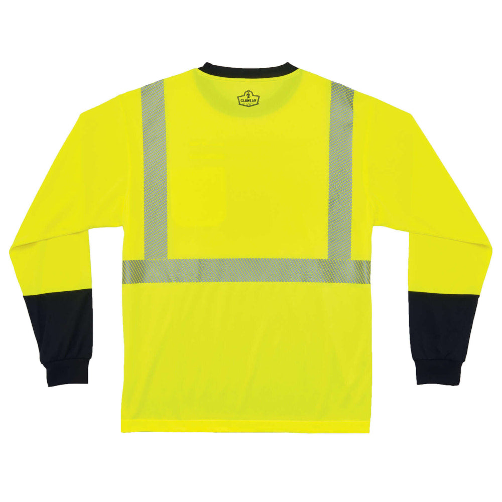 Ergodyne GloWear 8281BK Type R Class 2 Performance Long Sleeve T-Shirt, Small, Lime