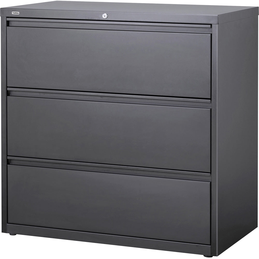 WorkPro 42inW x 18-5/8inD Lateral 3-Drawer File Cabinet, Charcoal