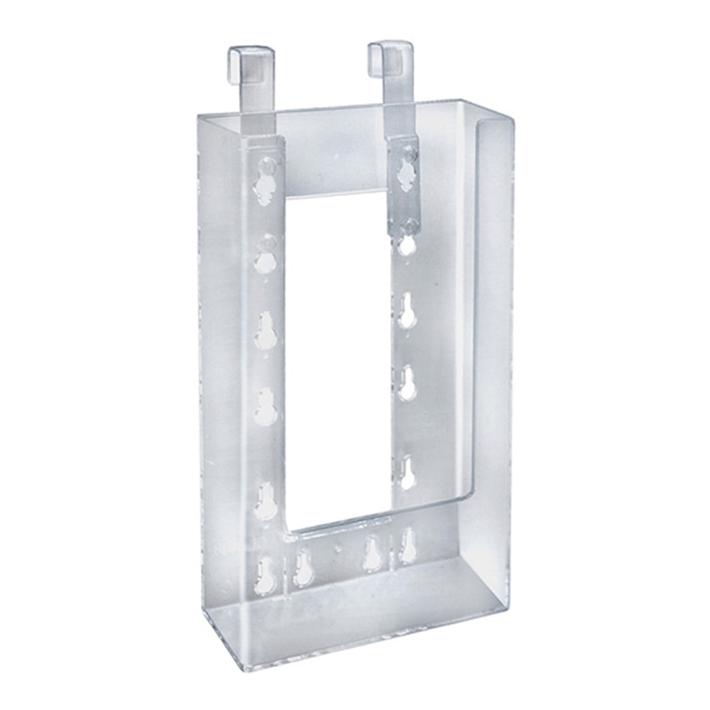 Azar Displays Hanging Trifold Brochure Holders, 7-3/4inH x 4-3/4inW x 1-1/2inD, Clear, Pack Of 10 Holders