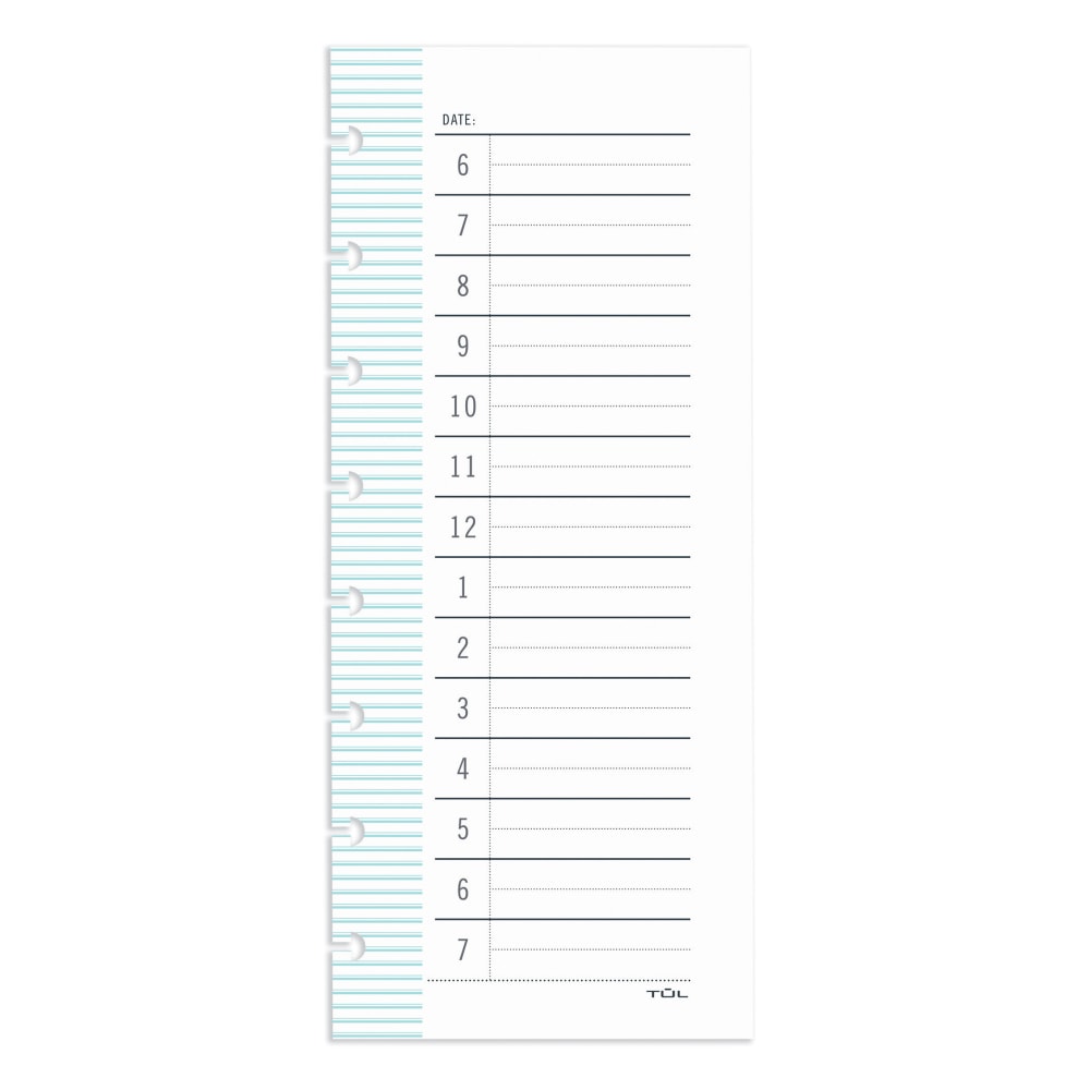 TUL Discbound Daily Schedule Pad, 3-1/2in x 8-1/2in, 50 Sheets