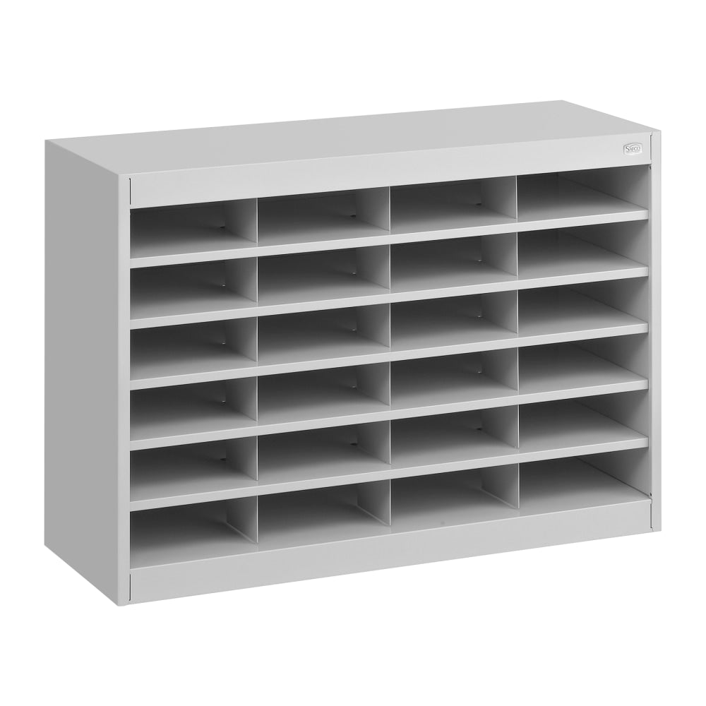 Safco E-Z Stor Steel Literature Organizer, 24 Compartments, 25-3/4inH, Gray