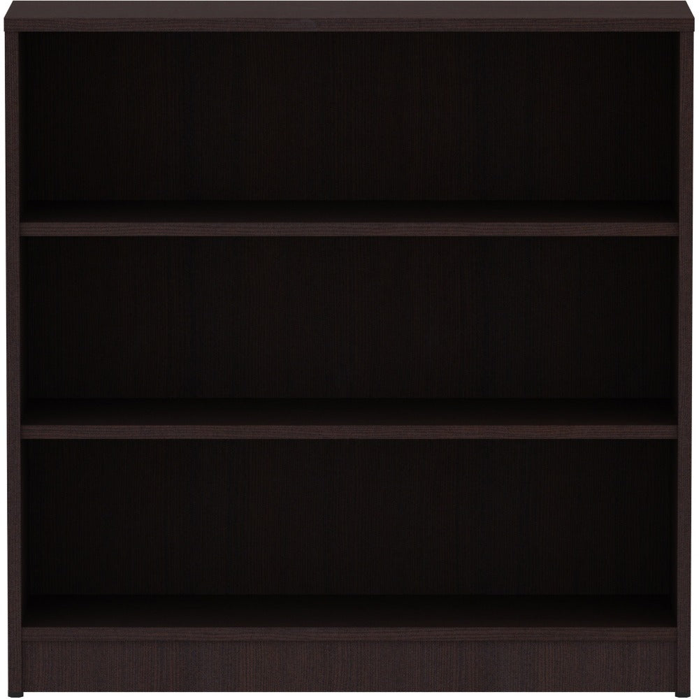 Lorell Essentials 3-Shelf Laminate Modular Shelving Bookcase,36inH x 36inW x 12inD, Espresso