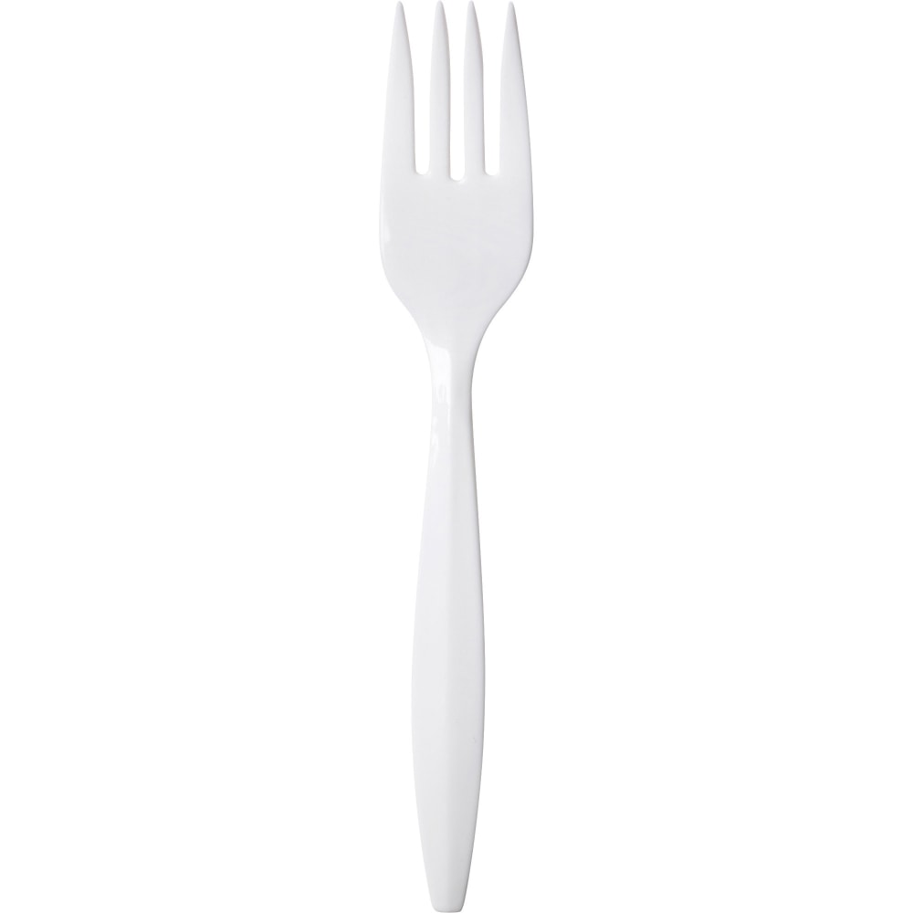 Dixie Bulk Case Plastic Forks, White, Case Of 1,000