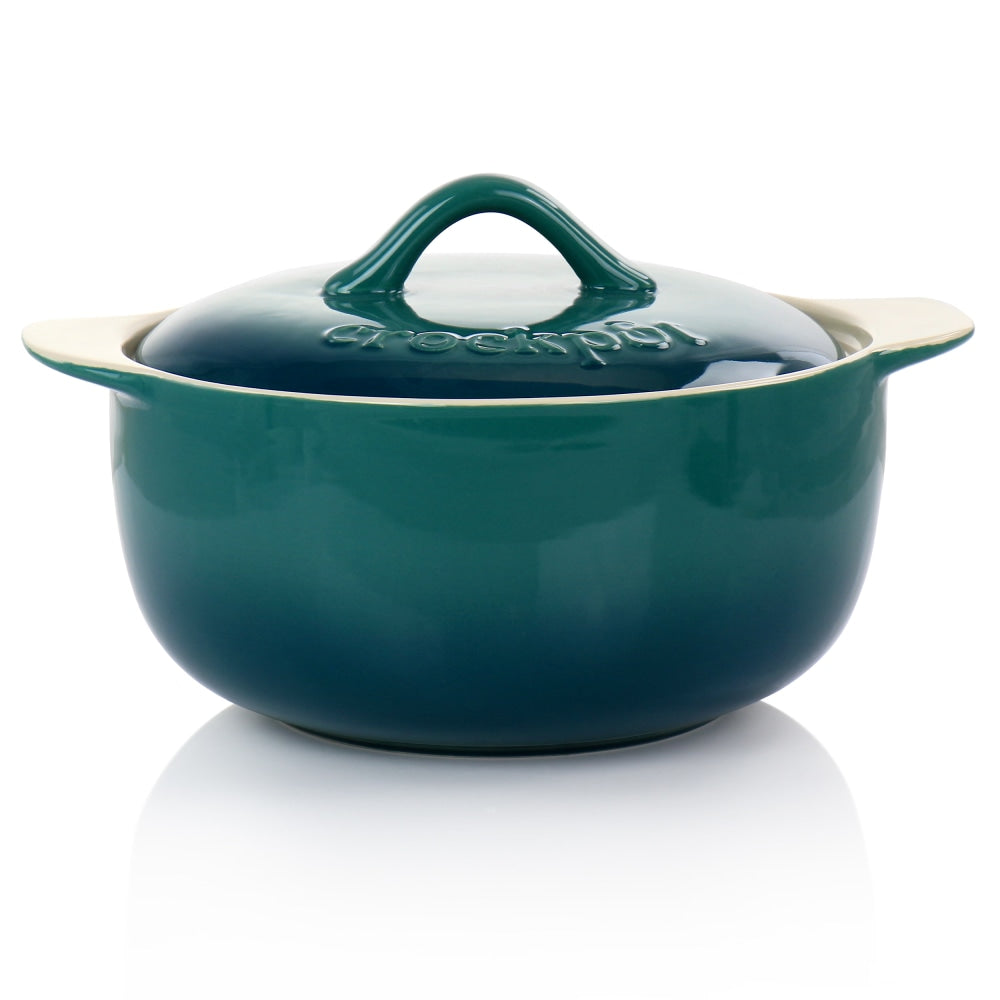 Crock-Pot Artisan 2.3-Quart Stoneware Round Casserole Dish, Gradient Teal