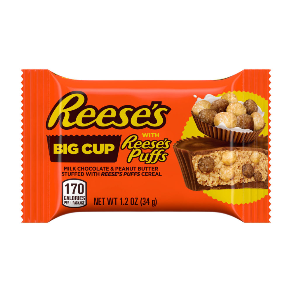 Reeses Big Cup Stuffed With Reeses Puffs, 1.2 Oz, Pack Of 18 Bars