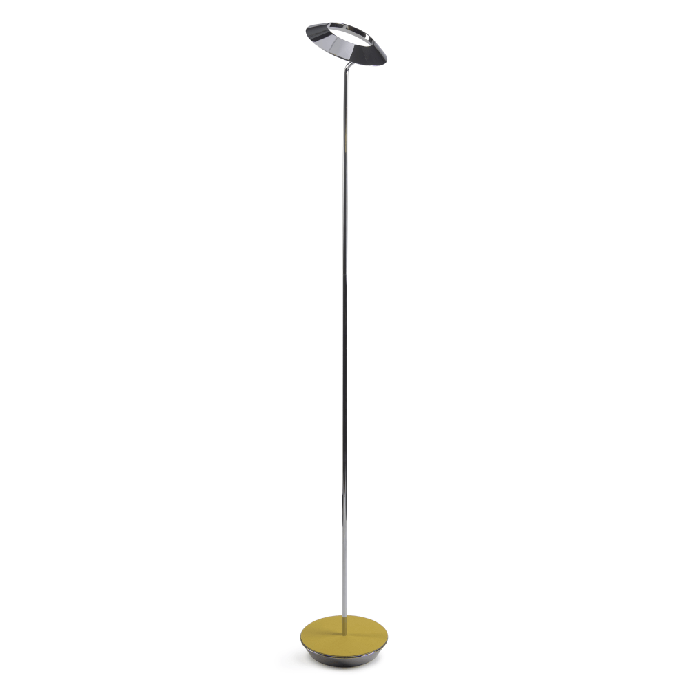 Koncept Royyo LED Floor Lamp, 45-1/2inH, Chrome Body/Honeydew Felt Base Plate