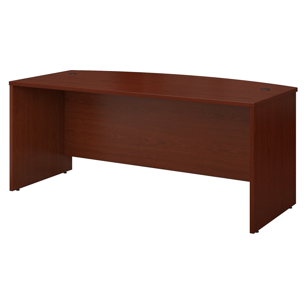 Bush Business Furniture Components Bow Front Desk, 72inW x 36inD, Mahogany, Standard Delivery