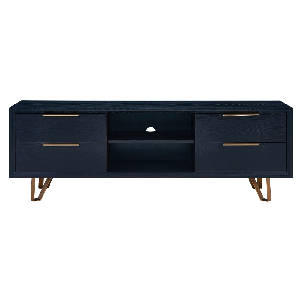 SEI Furniture Malone Entertainment Console For 68inW Flat-Screen TVs, 21-3/4inH x 63inW x 15inD, Ebony