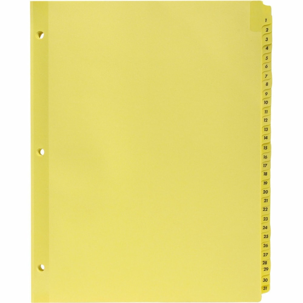 Sparco 1-31 Index Dividers, 8-1/2in x 11in, Buff