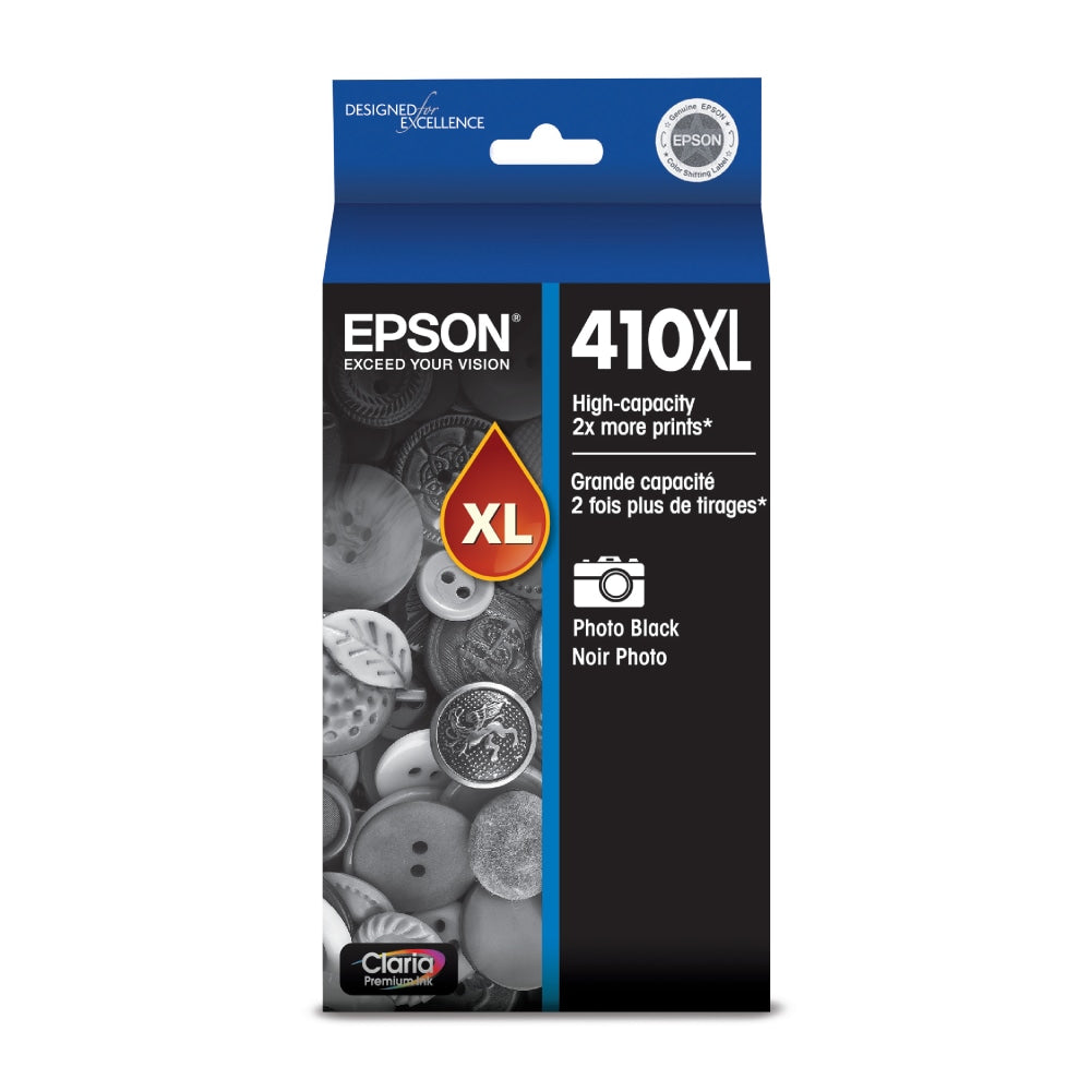 Epson 410XL Claria Premium Photo Black High-Yield Ink Cartridge, T410XL120-S