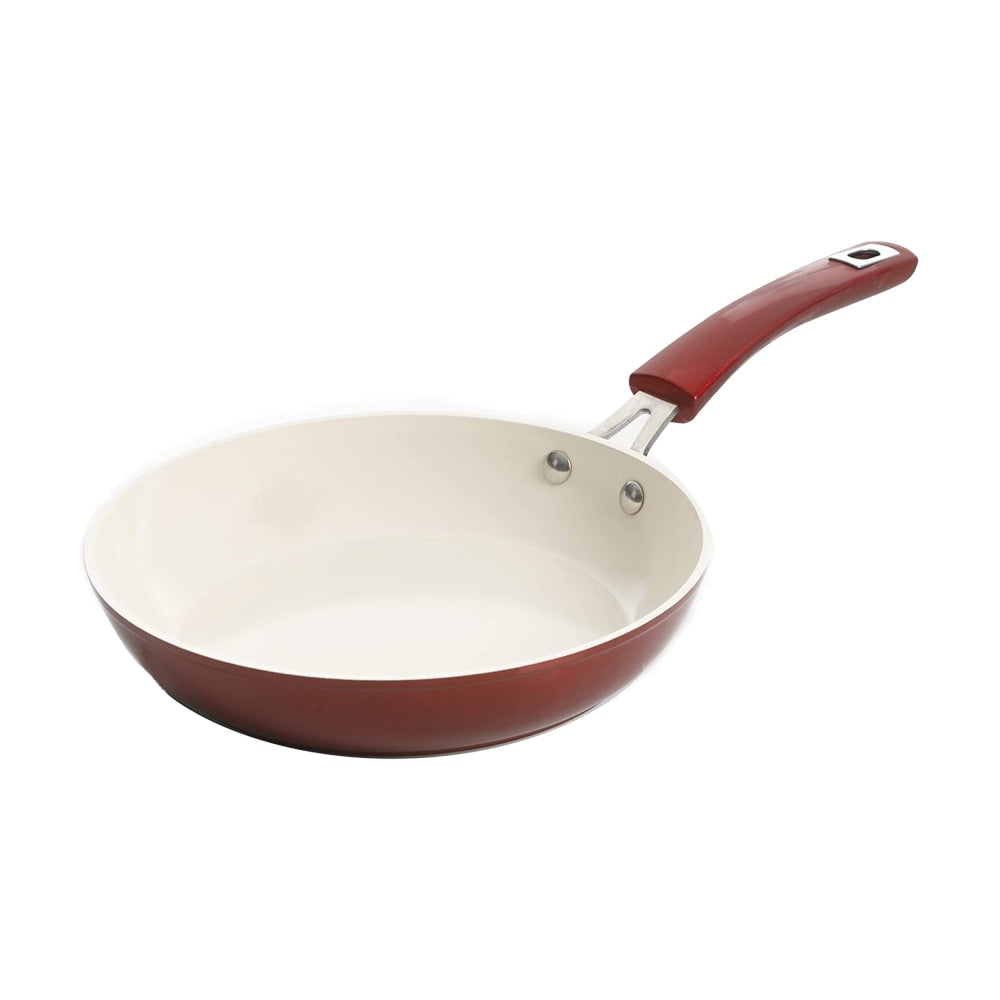 Kenmore Arlington 2-Piece Aluminum Ceramic Nonstick Frying Pan Set, Metallic Red