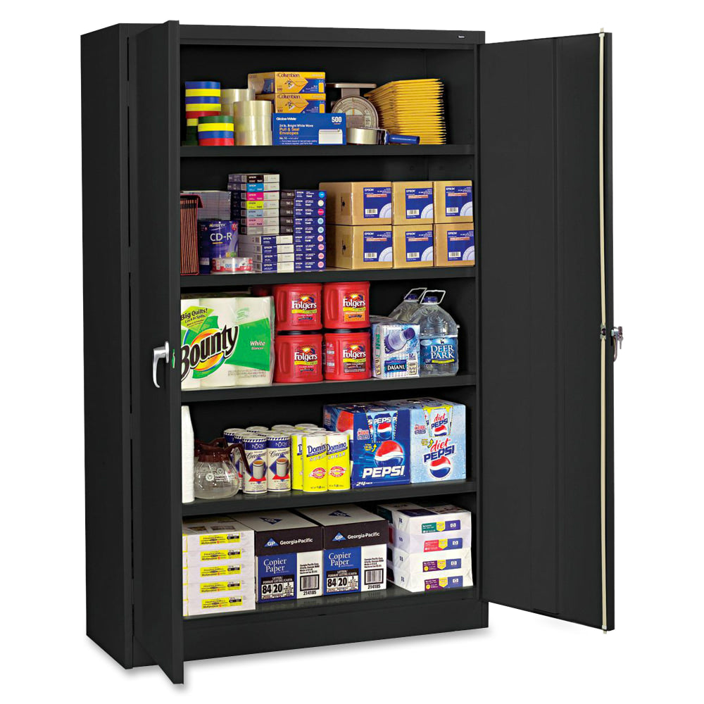 Tennsco Jumbo Heavy-Gauge Steel Storage Cabinet, 5-Shelf, 78inH x 48inW, Black