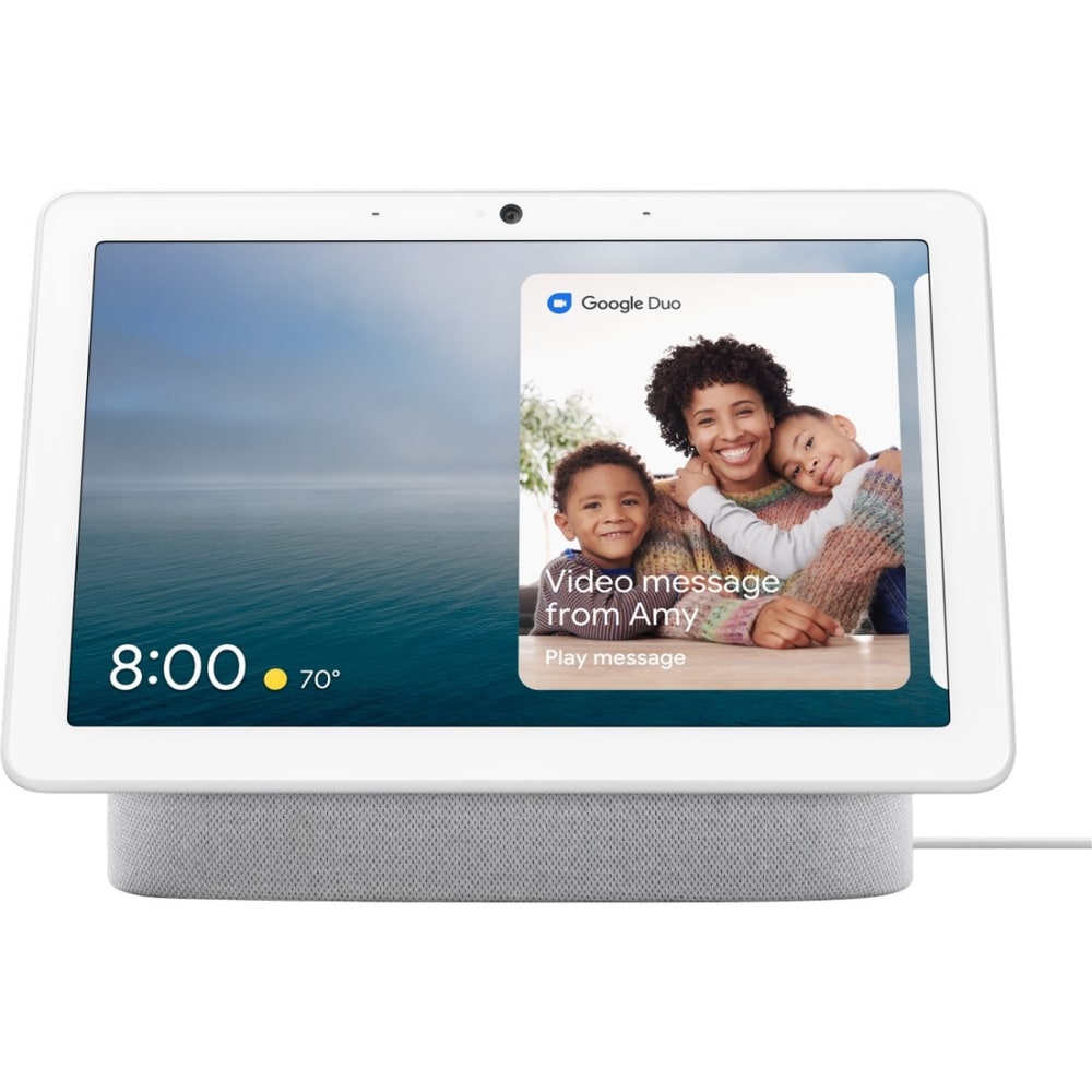 Google Nest Hub Max Smart Home Assistant With Voice Search and Voice Command, White