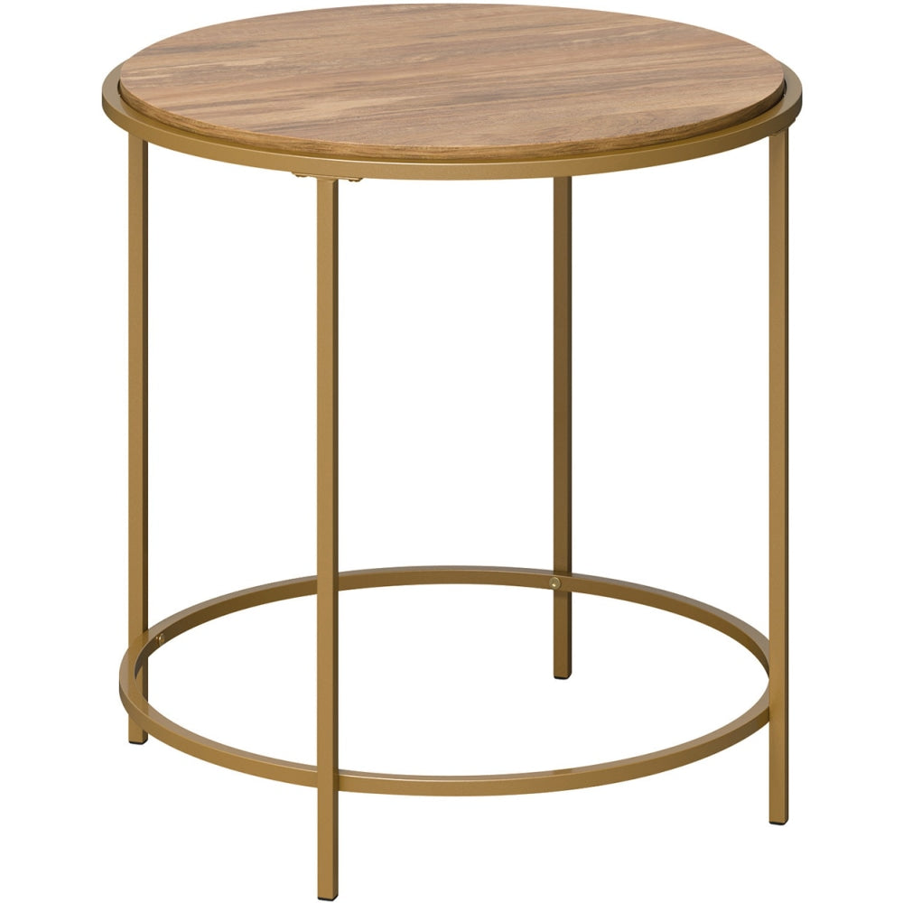 Sauder International Lux Round Side Table, 22-1/4inH x 22inW x 22inD, Sindoori Mango/Satin Gold