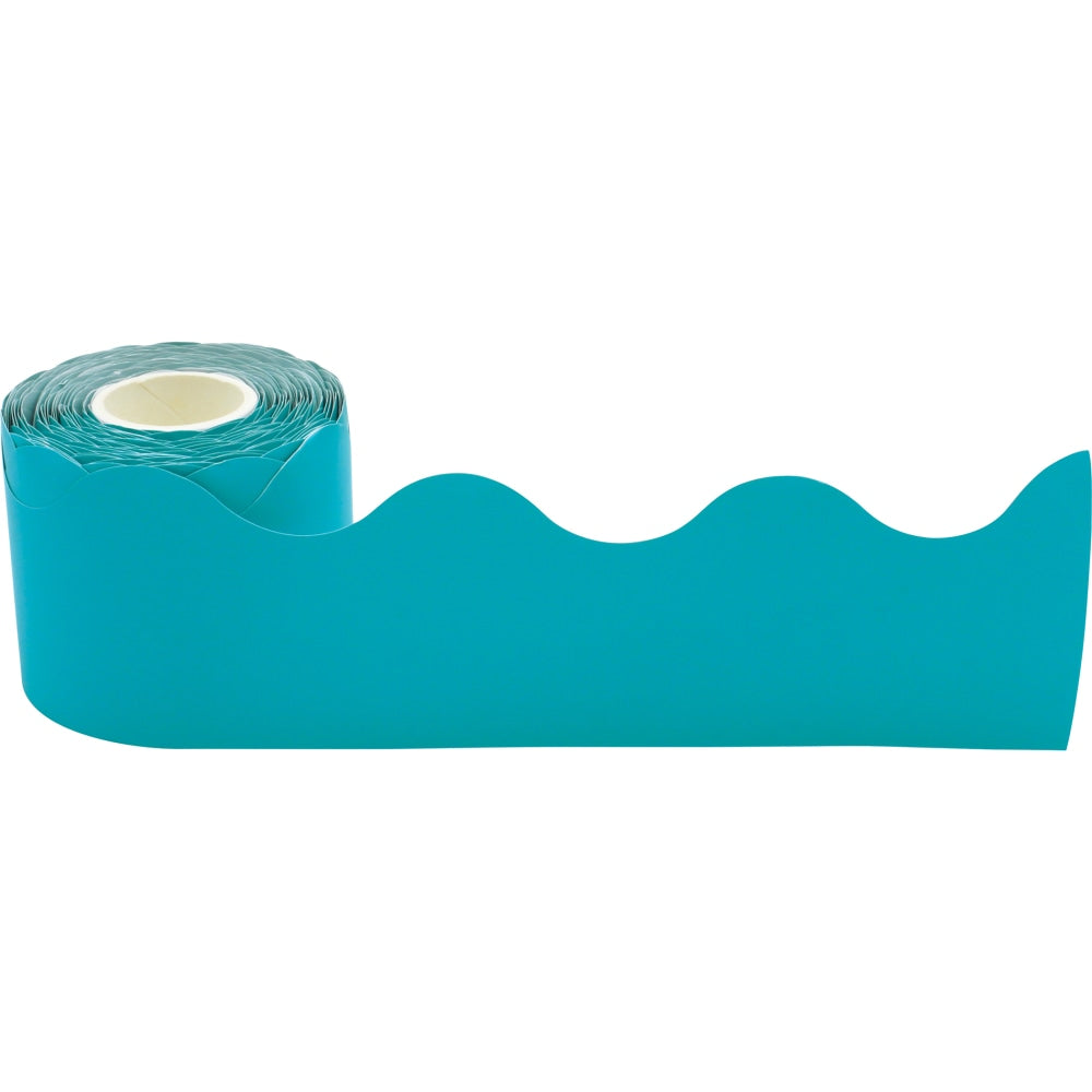 Teacher Created Resources Scalloped Border Trim, Teal, 50ft Per Roll, Pack Of 3 Rolls