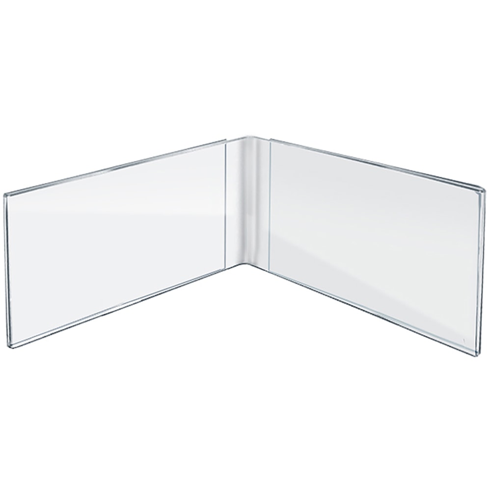 Azar Displays Side By Side Acrylic Double Photo Holders, 5inH x 14inW x 3inD, Clear, Set Of 2 Holders