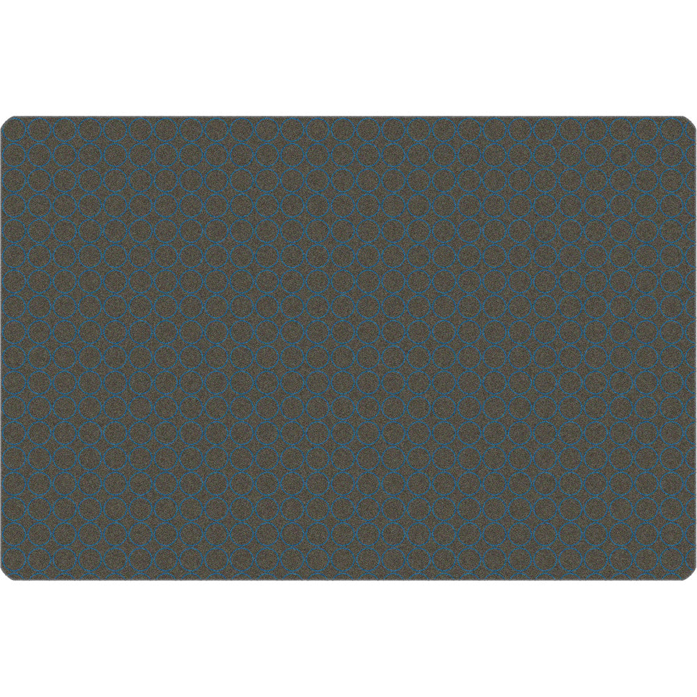 Carpets for Kids KIDSoft Subtle Stripes Circular Tonal Solid Rug, 3" x 4ft, Gray/Blue