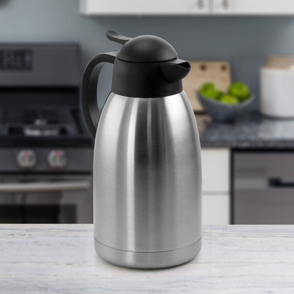 MegaChef 2-Liter Thermal Beverage Carafe, Silver