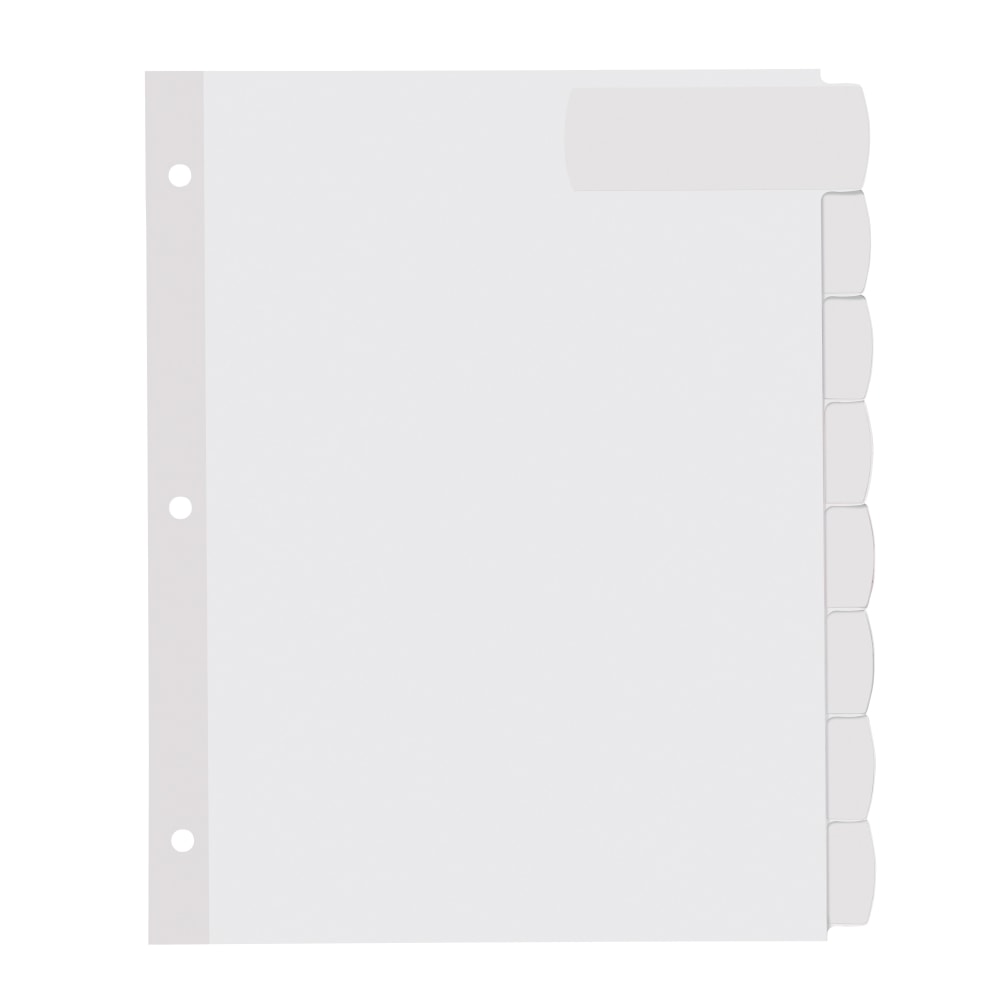 Avery Big Tab Printable Large Label Dividers With Easy Peel, 8 1/2in x 11in, 8 Tab, White, Pack Of 4