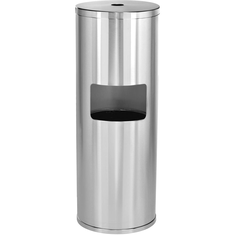 Alpine Stainless-Steel Gym Wet Wipe Dispenser With Built-In Trash Can, 36inH x 13inW x 13inD