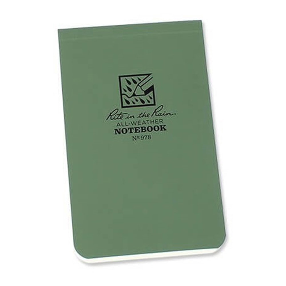 Rite In The Rain Top-Bound Memo Books, 3-1/4in x 5-1/2in, Green, Pack Of 12 Books