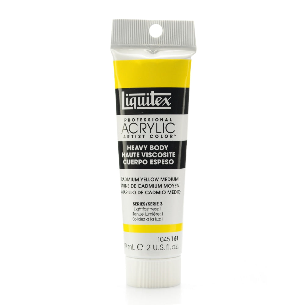 Liquitex Heavy Body Professional Artist Acrylic Colors, 2 Oz, Cadmium Yellow Medium, Pack Of 2