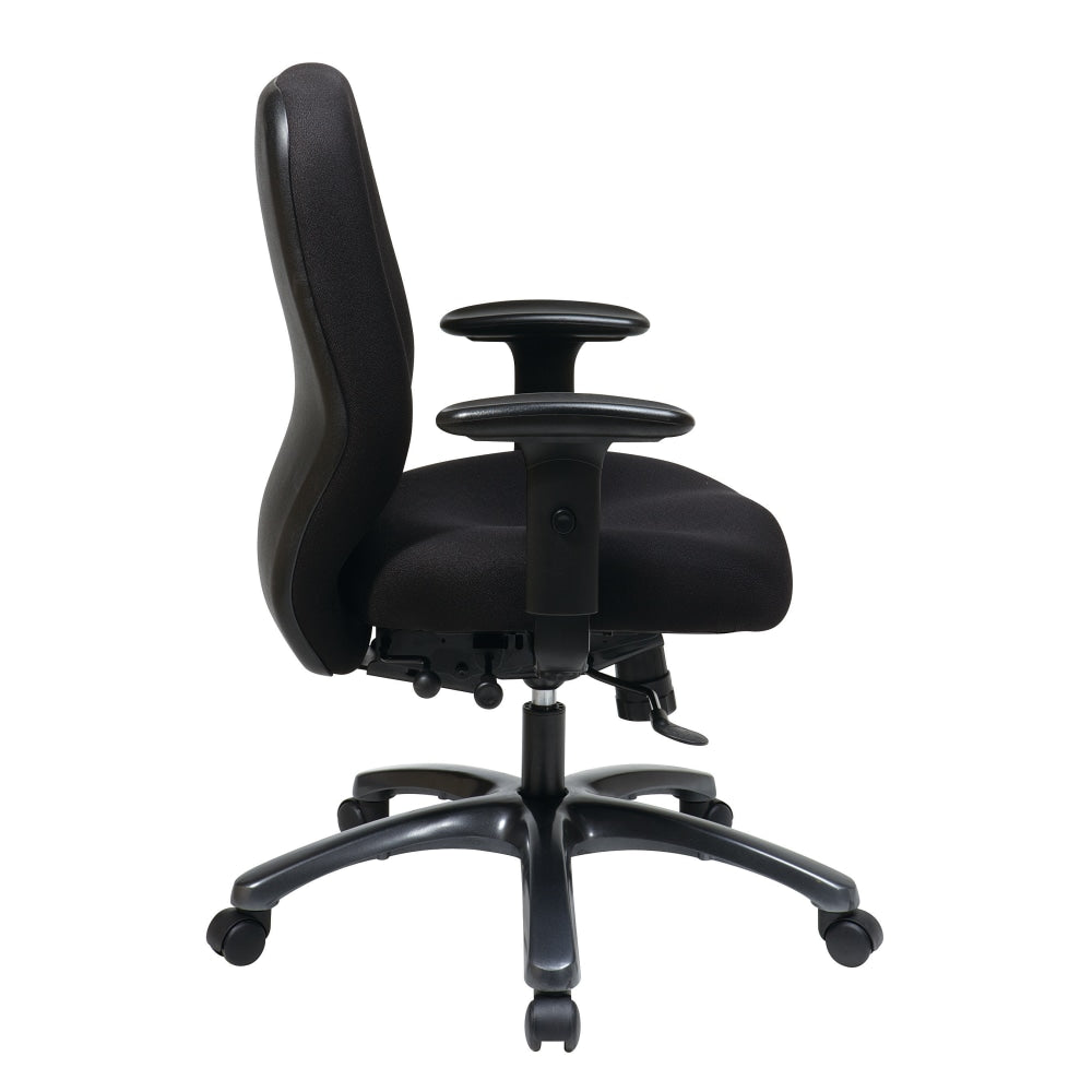 Office Star ProLine II Adjustable Ergonomic Fabric Executive Chair, Black