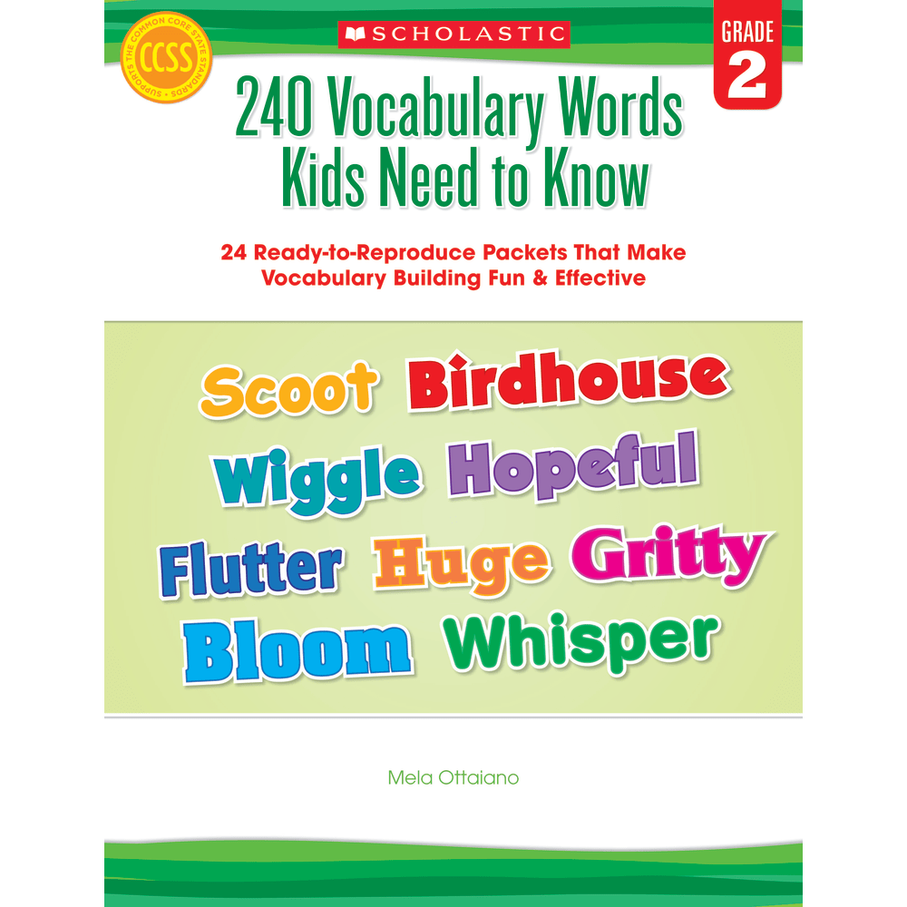 Scholastic 240 Vocabulary Words Kids Need To Know, Grade 2