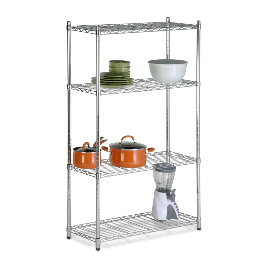 Honey-Can-Do Urban Steel Adjustable NSF Shelving Unit, 4-Tiers, Chrome