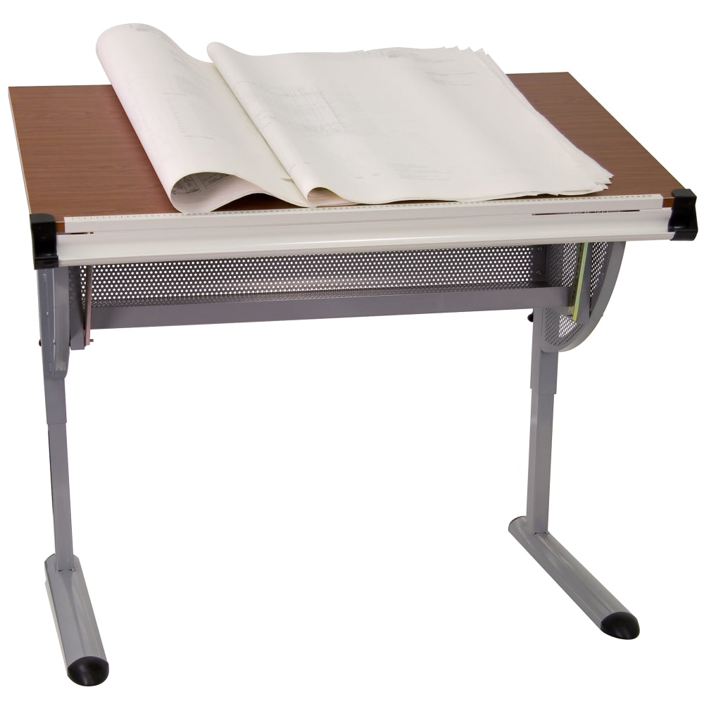 Flash Furniture Adjustable Drawing And Drafting Table, Pewter