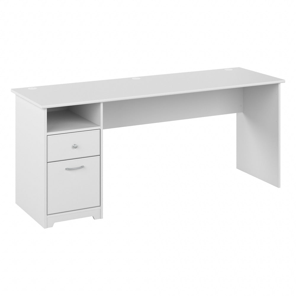 Bush Furniture Cabot 72inW Computer Desk With Drawers, White, Standard Delivery