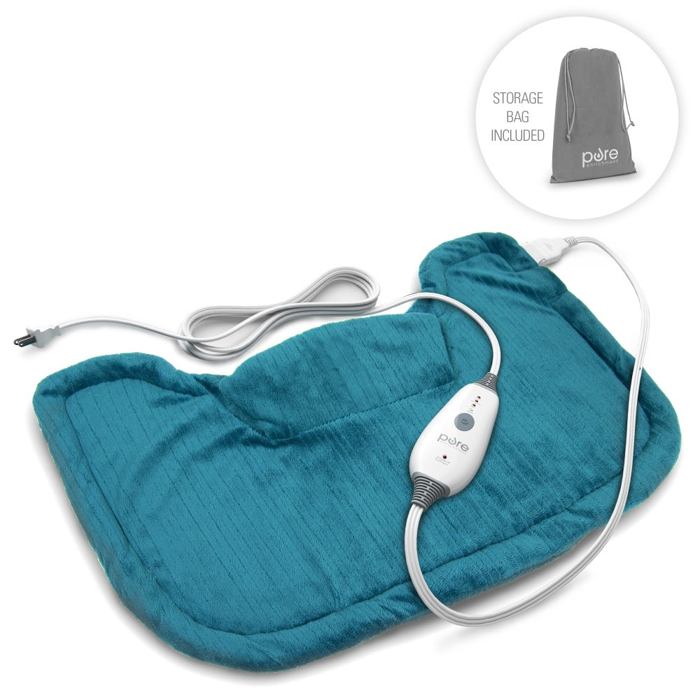 Pure Enrichment PureRelief Neck & Shoulder Heating Pad, 14in x 22in, Turquoise Blue