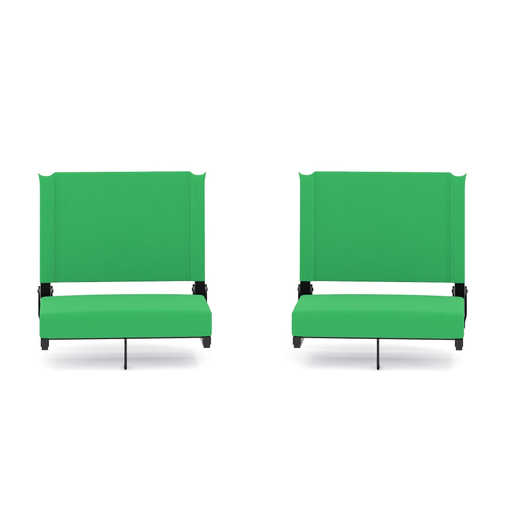 Flash Furniture Grandstand Comfort Seats, Bright Green/Black, Set Of 2 Seats