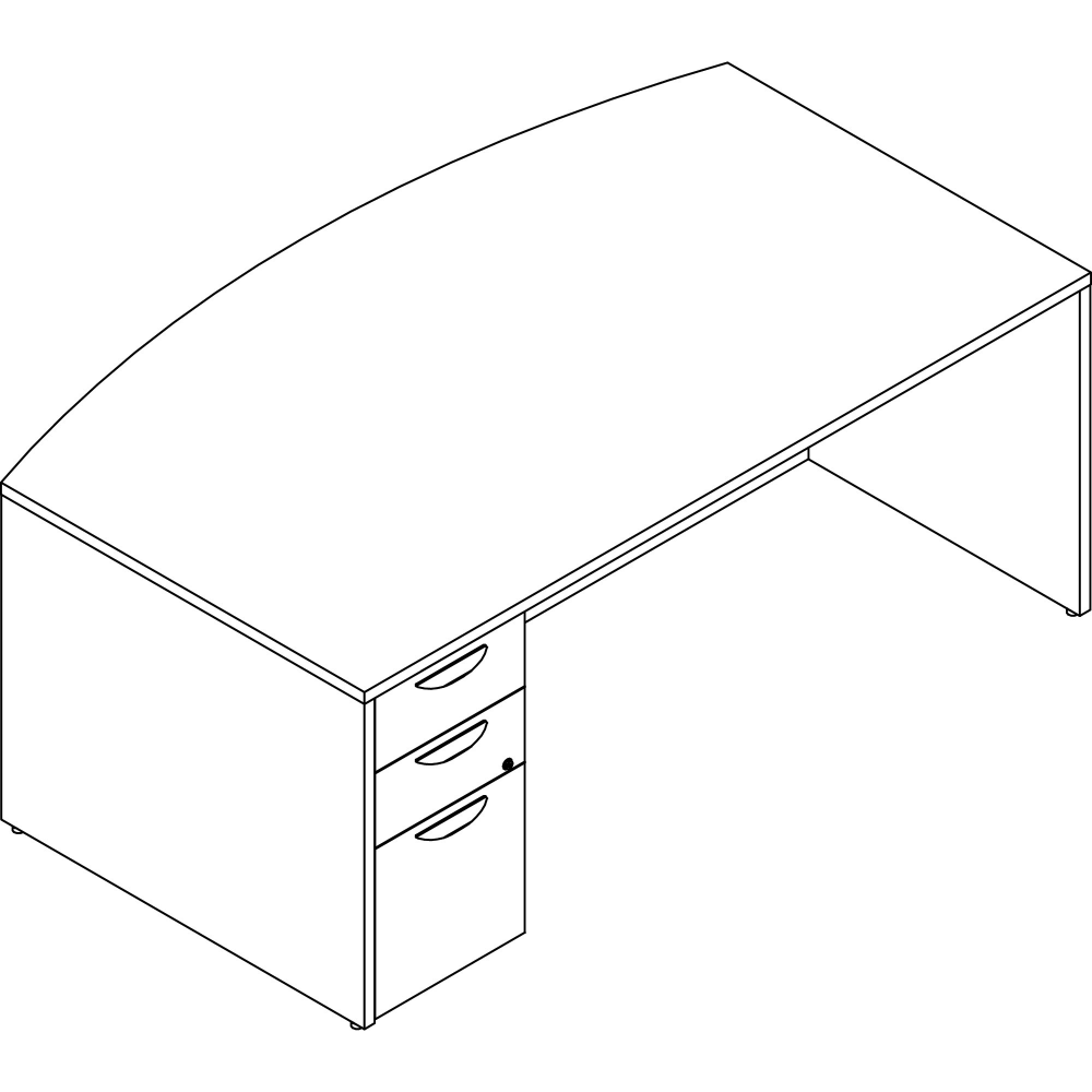 Lorell Prominence 2.0 72inW x 24inD Left-Pedestal Computer Desk, Gray Elm