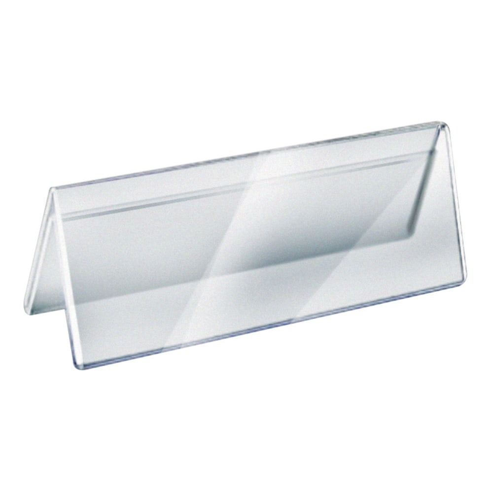 Azar Displays 2-Sided Acrylic Name Plates, 3in x 8-1/2in, Clear, Pack Of 10 Name Plates