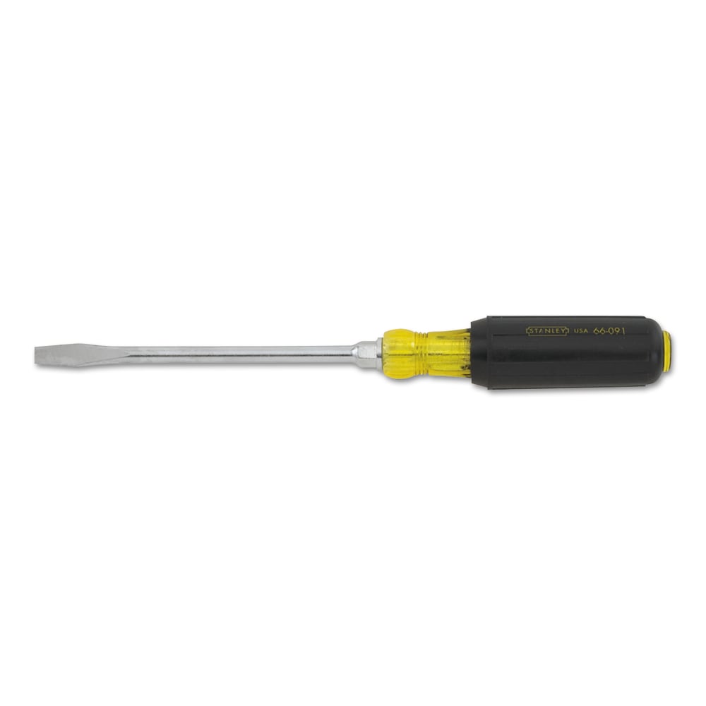 Vinyl Grip Standard Tip Screwdrivers, 5/16 in, 10 5/16 in Long, Rounded Blade