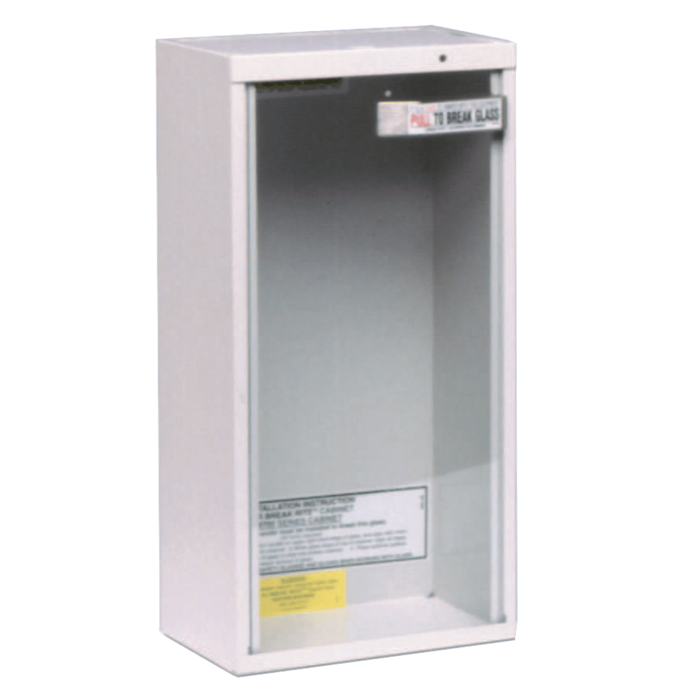 Extinguisher Cabinets, Surface Mount, Steel, Tan, 10 lb