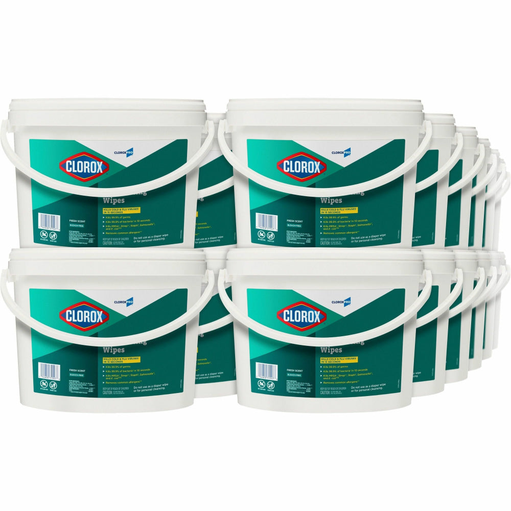 CloroxPro Disinfecting Wipes - Ready-To-Use - Fresh Scent - 700 / Bucket - 24 / Bundle - Pre-moistened - White