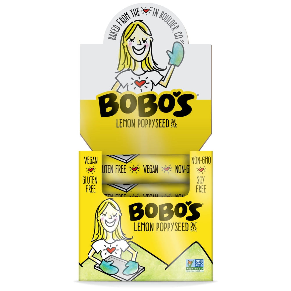 BoBos Oat Bars Lemon Poppyseed, 3.5 Oz, Box of 48 Bars