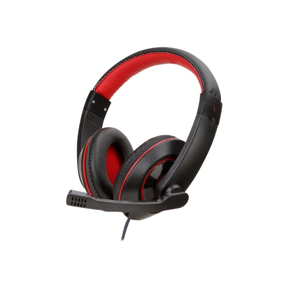 B3E 5277 - Headset - full size - wired - USB - black, red