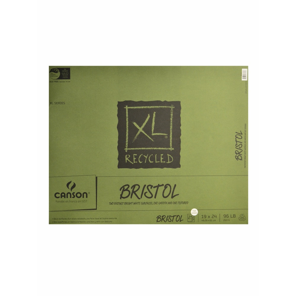 Canson XL Bristol Pad, 19in x 24in, 30% Recycled, Pad Of 25 Sheets