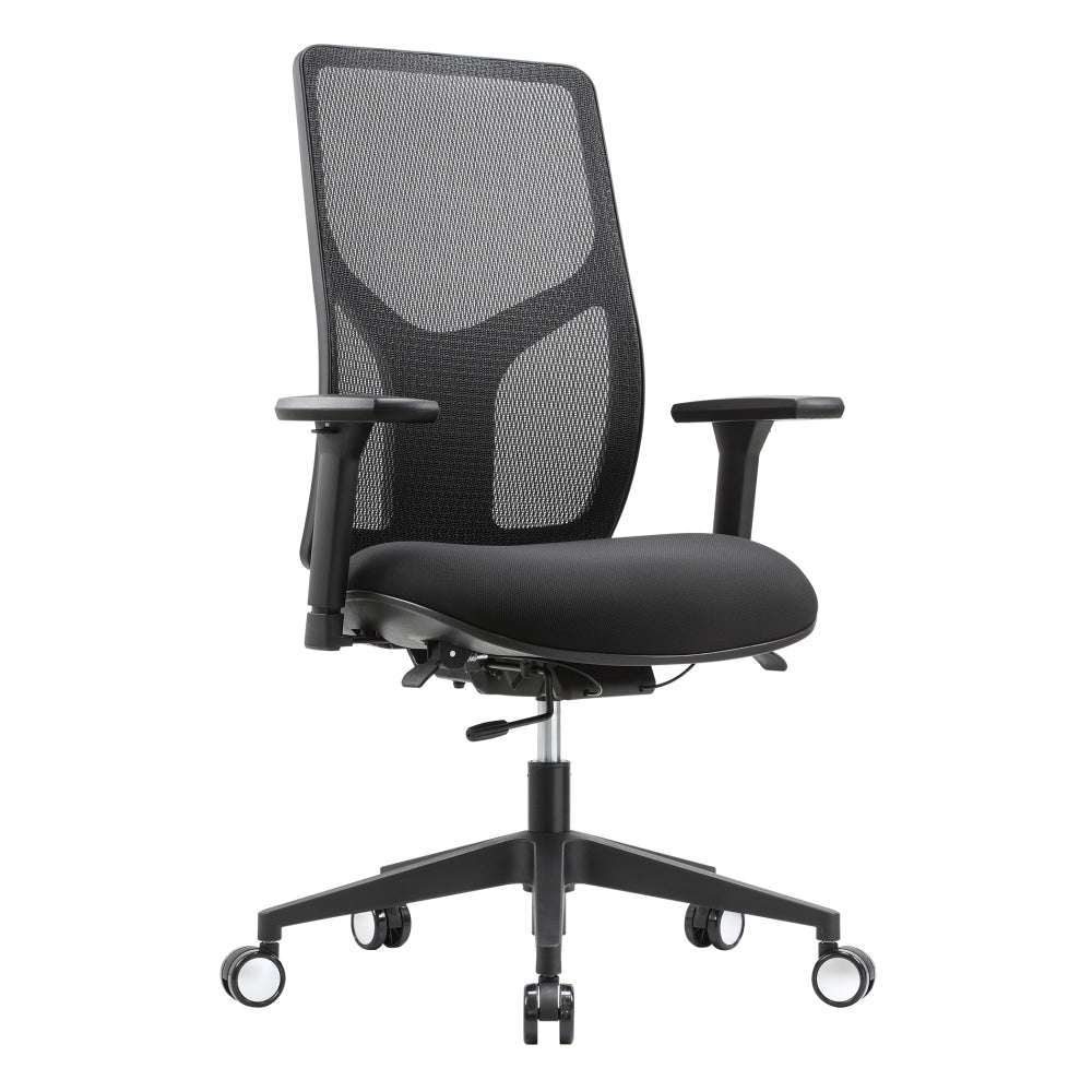 WorkPro 4000 Series Multifunction Ergonomic Mesh/Fabric High-Back Executive Chair, Black/Black, BIFMA Compliant