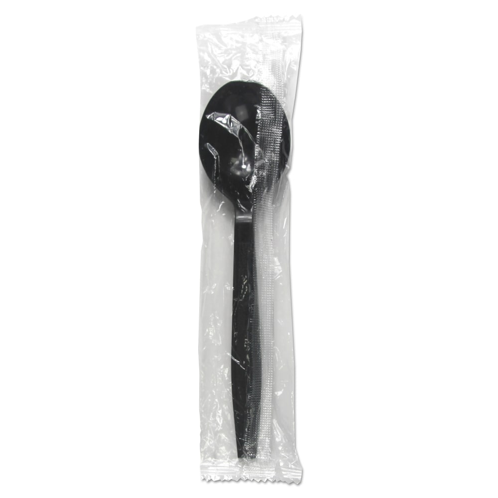 Boardwalk Heavyweight Wrapped Polypropylene Soup Spoons, Black, Pack Of 1,000 Spoons